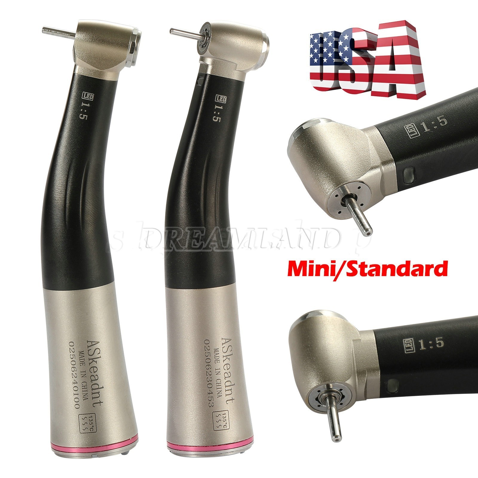SANDENT Electric Handpiece 1:5 1:4.2 Contra Angle 45 Degree Surgical Fiber Optic