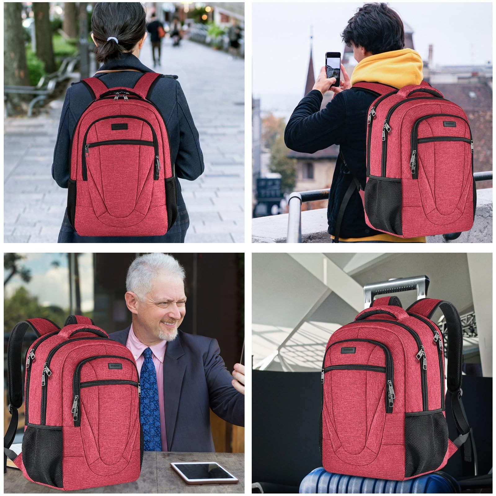 BIKROD Unisex Rose Laptop Backpack, Suitable for College Students, 17-inch La…