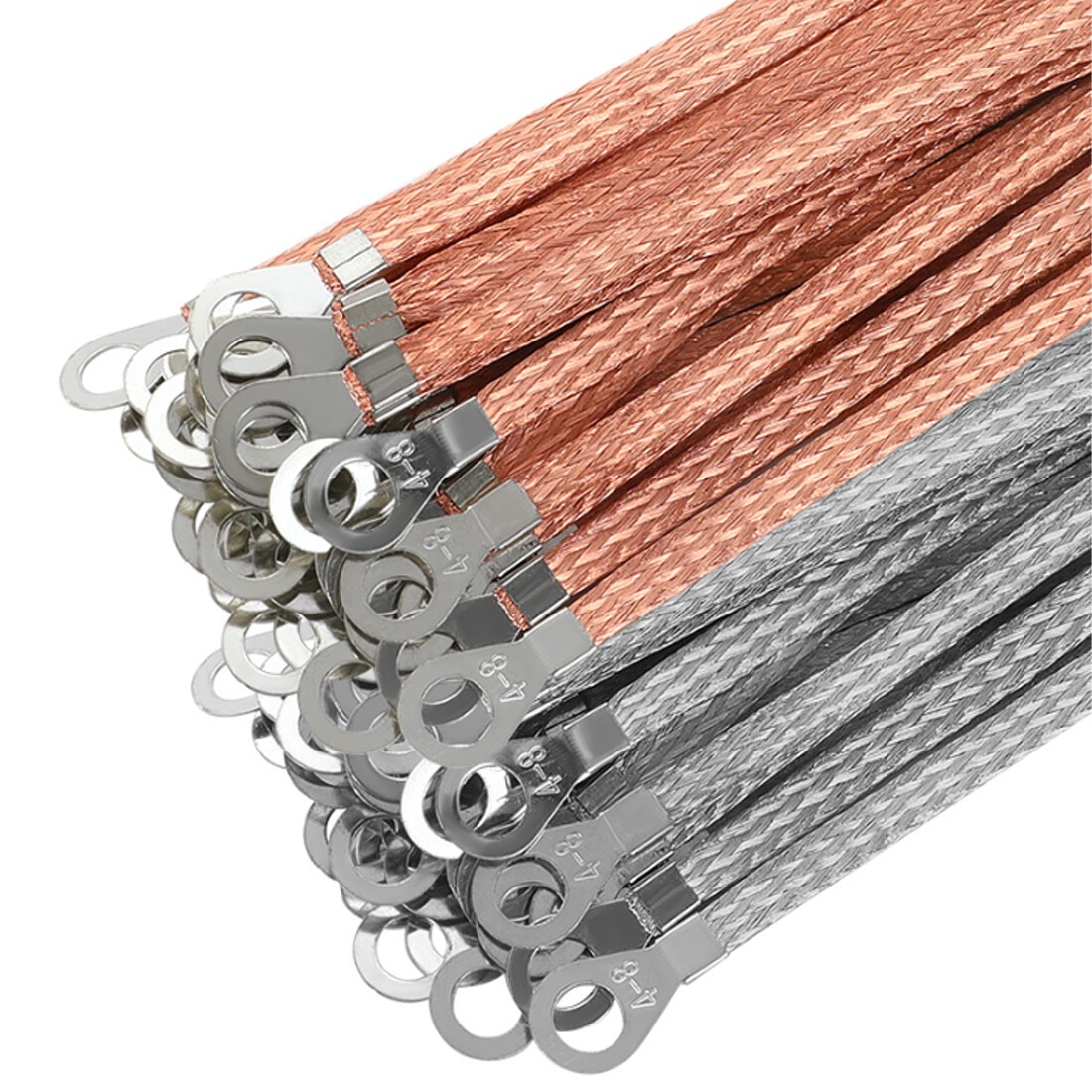 100x Battery Lead Earth Strap Leng 200/250/300mm Flexible Cable Tin Copper Braid