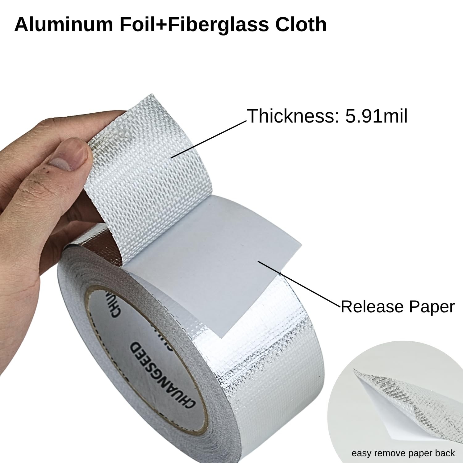 Adhesive Heat Shield Tape Aluminum Fiberglass 2in x 90ft Heat Reflective