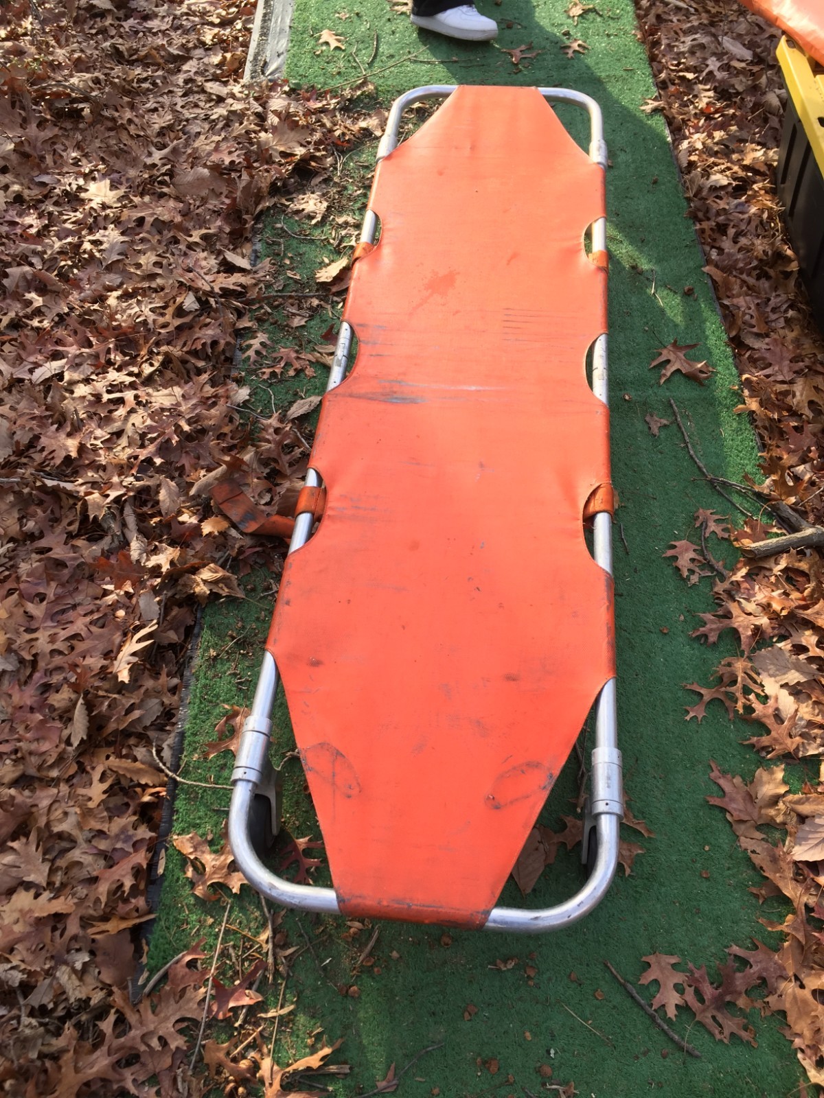 Vintage Ferno-Washington Emergency Folding Stretcher Cot 2-Wheel