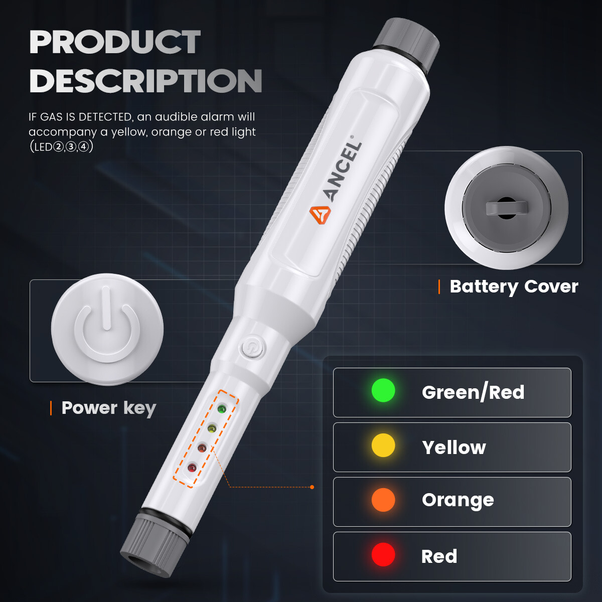 ANCEL GD100 Digital Natural Gas Leak Detector Diagnostic Tool Car Pipe Leak Test