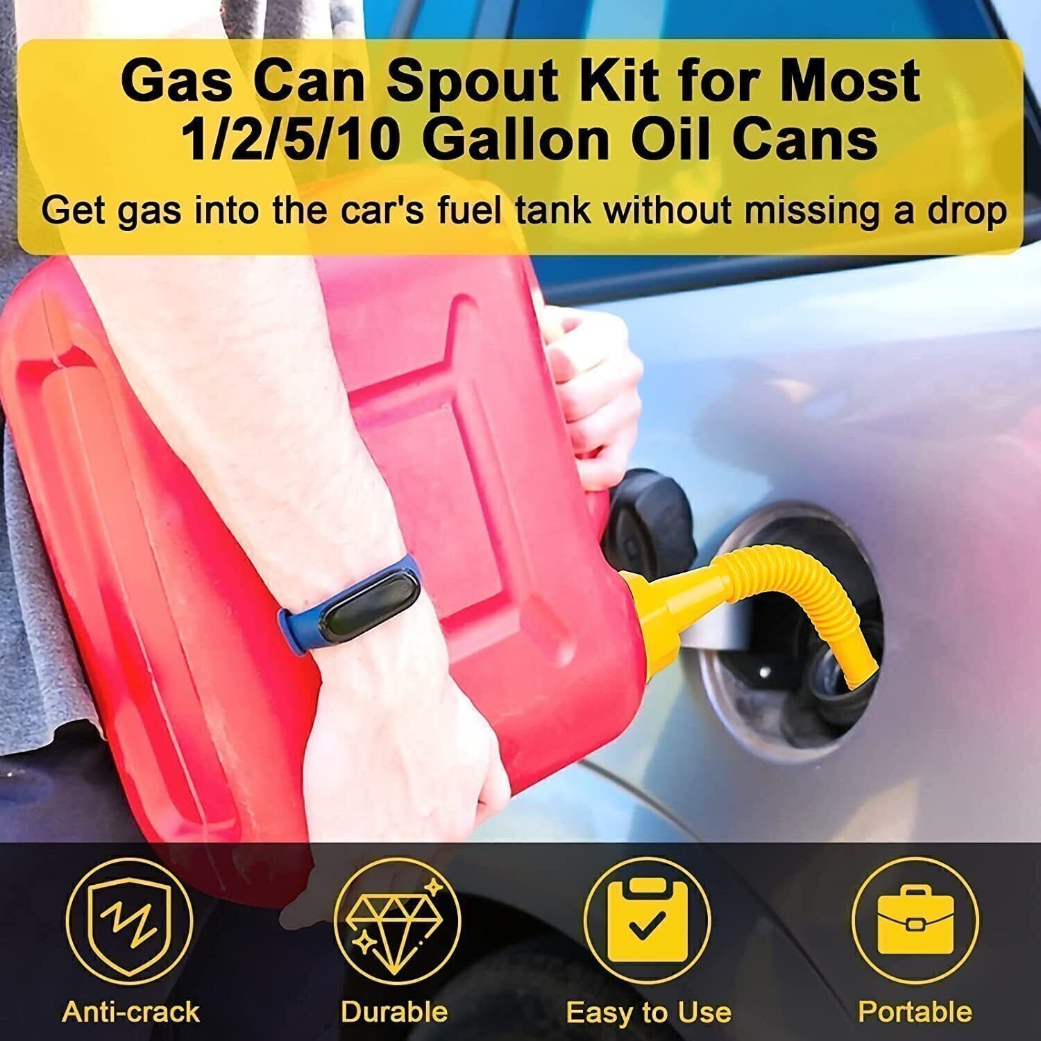 Replacement Gas Can Spout Nozzle Vent Kit For 1/2/5/10 Gal Old Style Cap 3 Pack
