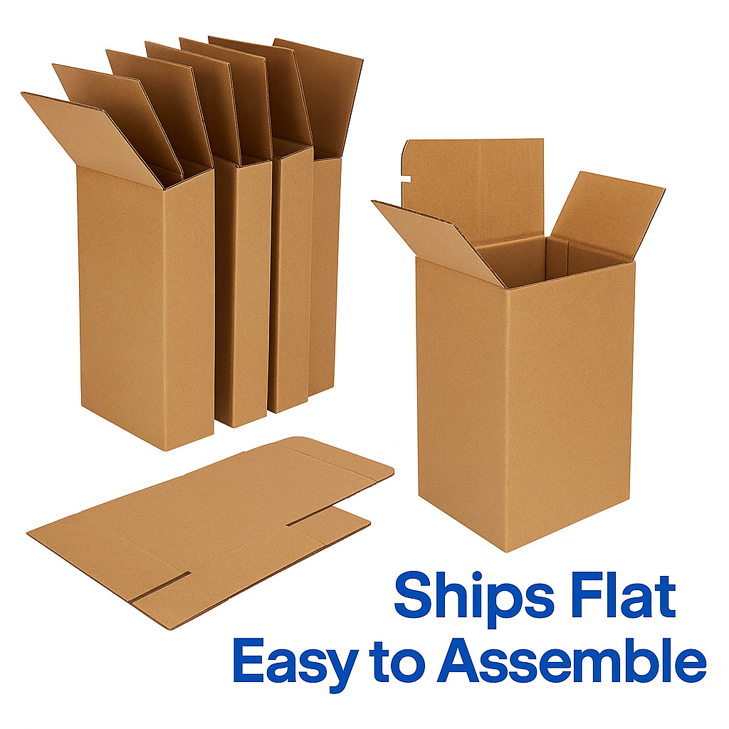 100 Cardboard Shipping Boxes 4x4x10 Kraft Corrugated Cartons Mailing Packing