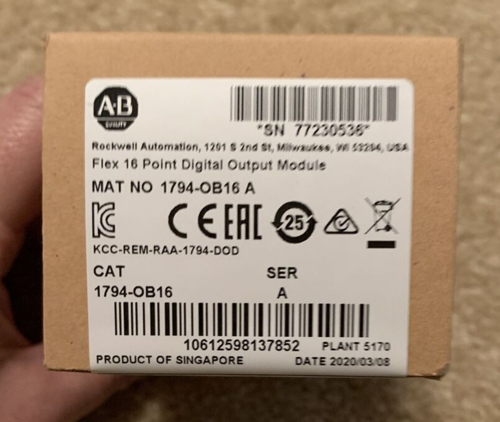 New Sealed Allen-Bradley 1794-OB16 FLEX 16-Point Digital Output Module 1794OB16