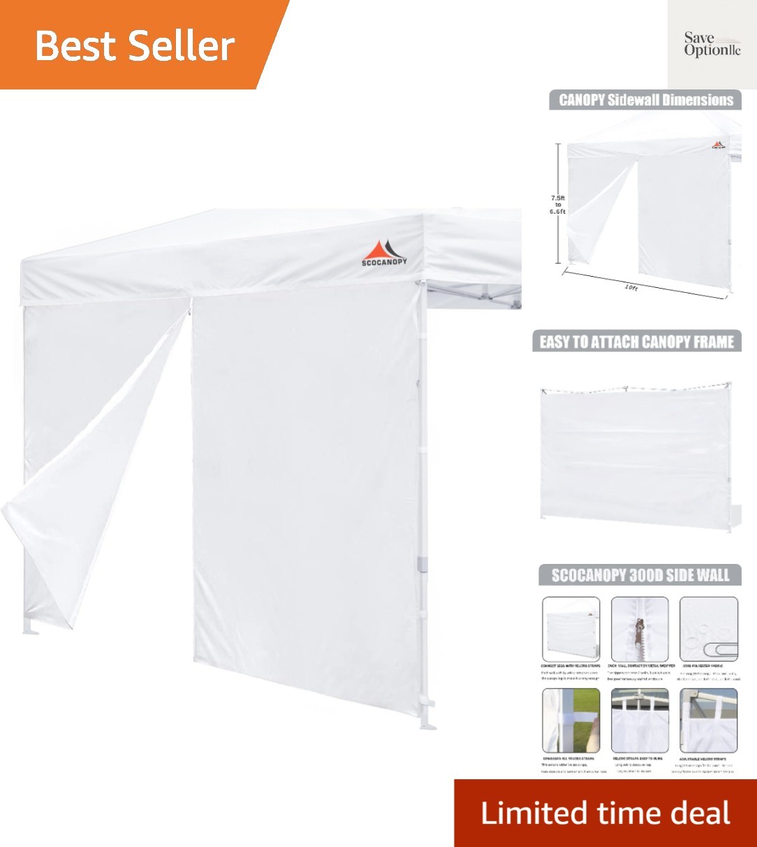 Door for 10×10 Canopy Frame One Central Zipper Design for Easy Entry and Exit…