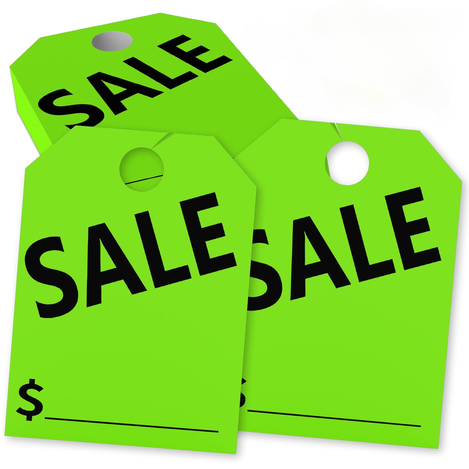 120 Pack Green 8.3×11.2 Inch DoubleSided Hanging Car Mirror Sale Tag Supply