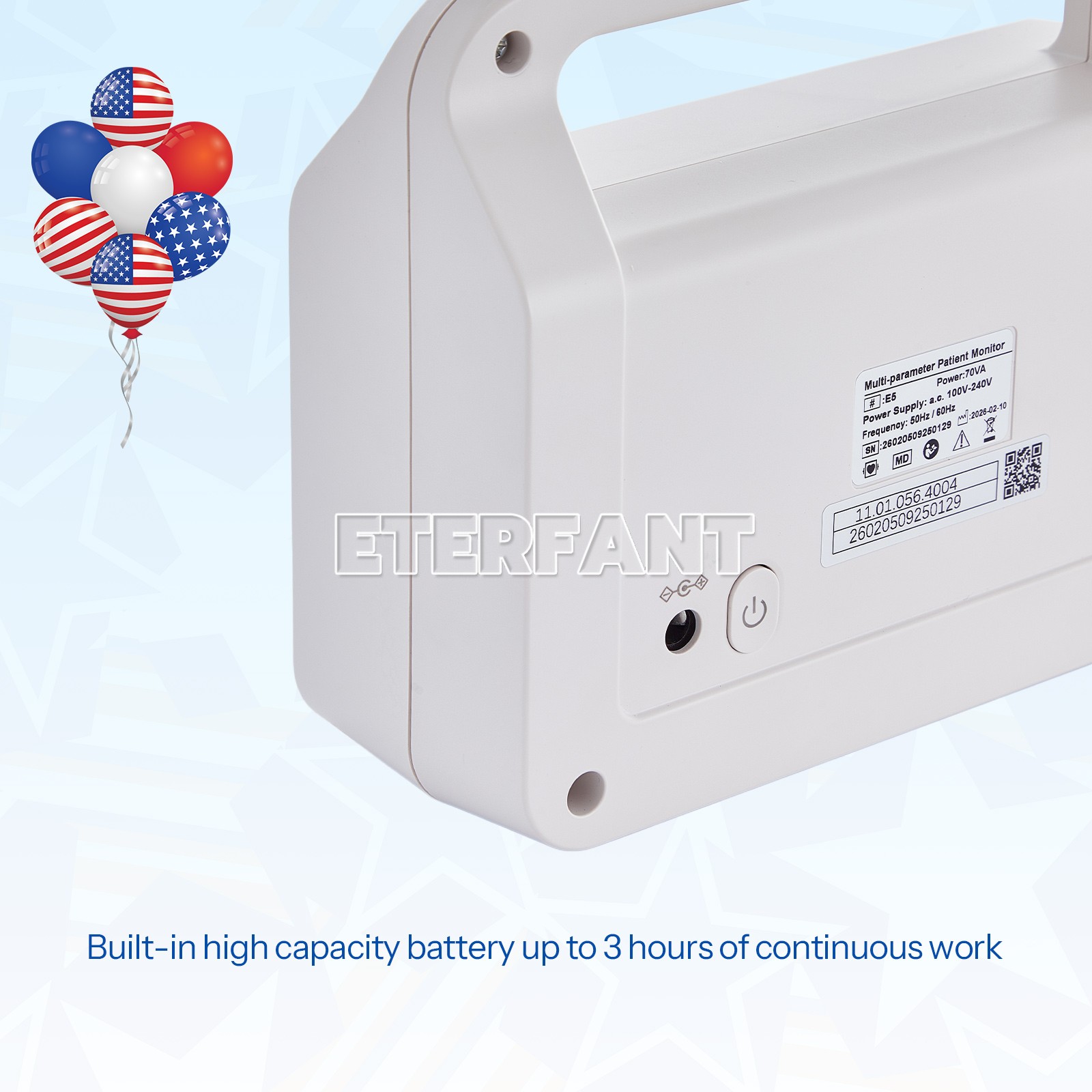 5 inch Touch Screen Multi-parameter Patient Monitor ECG RESP TEMP NIBP SPO2 PR