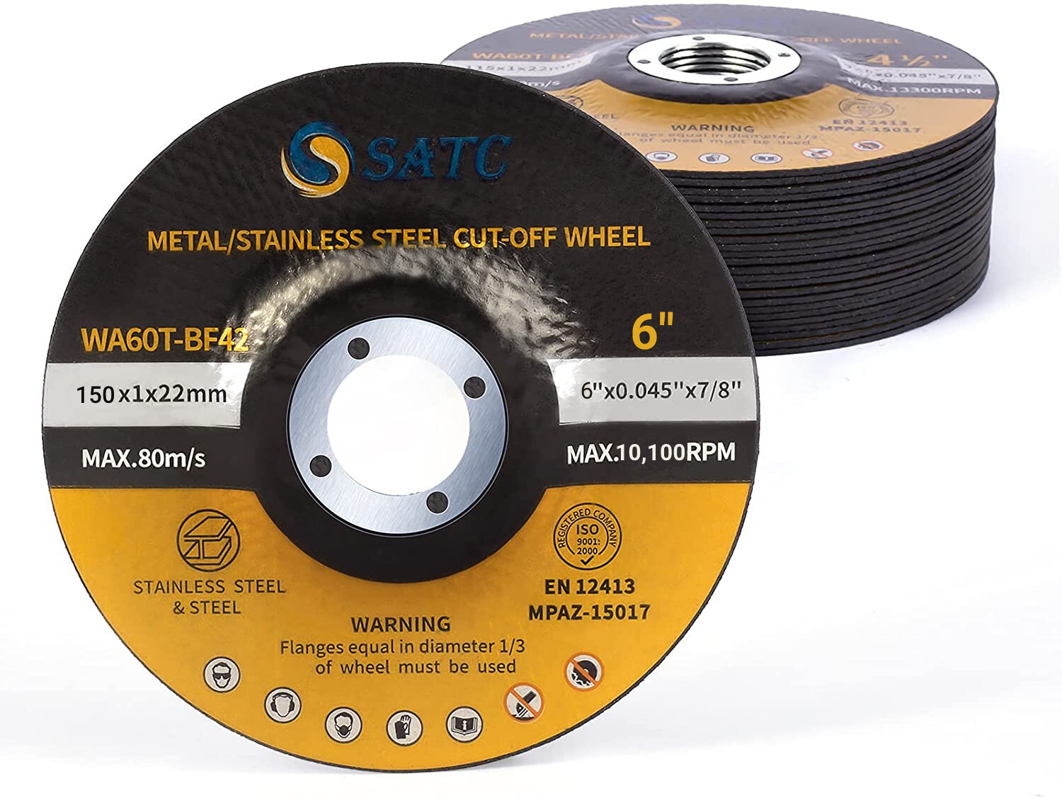 25 Pack Cut Off Wheels 6 inch Depressed Center Angle Grinder Metal Cutting Disc