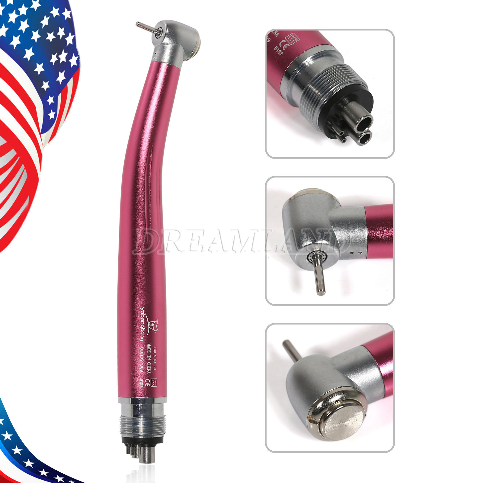 Yabangbang Dental Colorful High Speed Handpiece Push Button Air Turbine 4 Hole