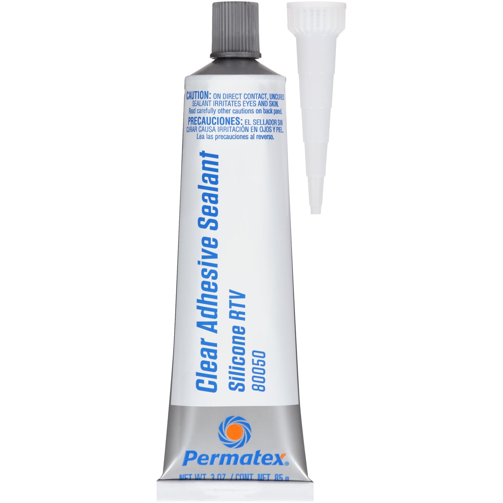 80050 Sellador Adhesivo De Silicona Transparente Rtv, 3 Oz