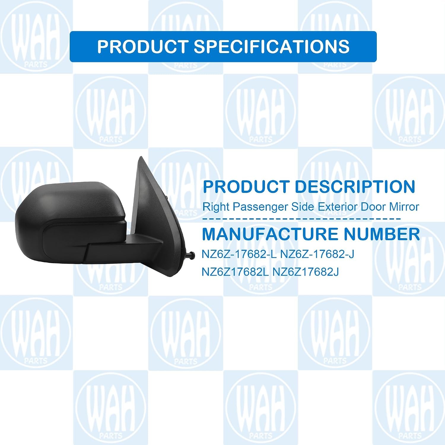 Right Passenger Side Exterior Door Mirror Compatible with 2022-2025 Ford Maveric