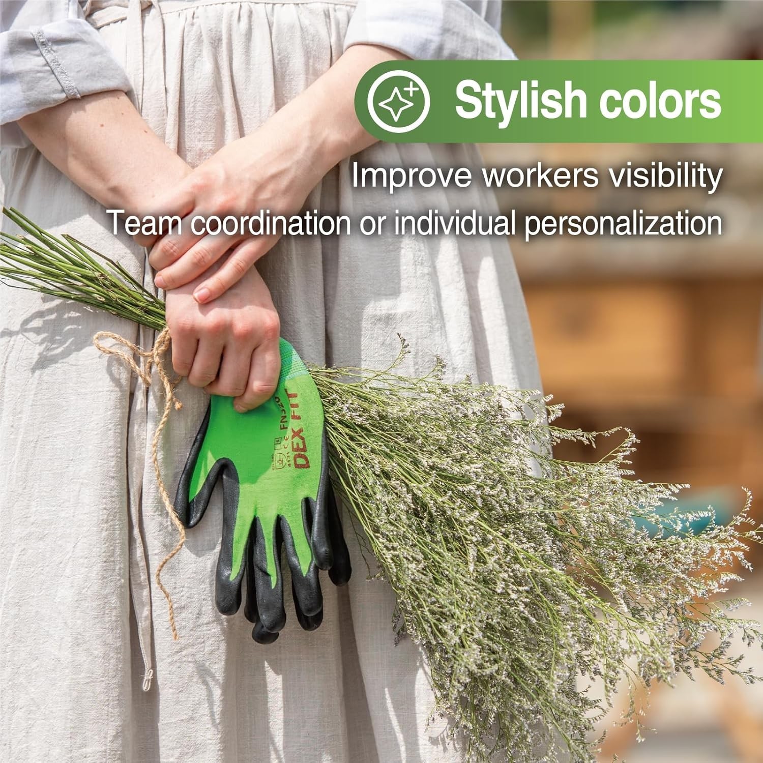 Nylon Work Gloves FN320, 3D Comfort Fit, Power Grip, Lightweight & Breathable…