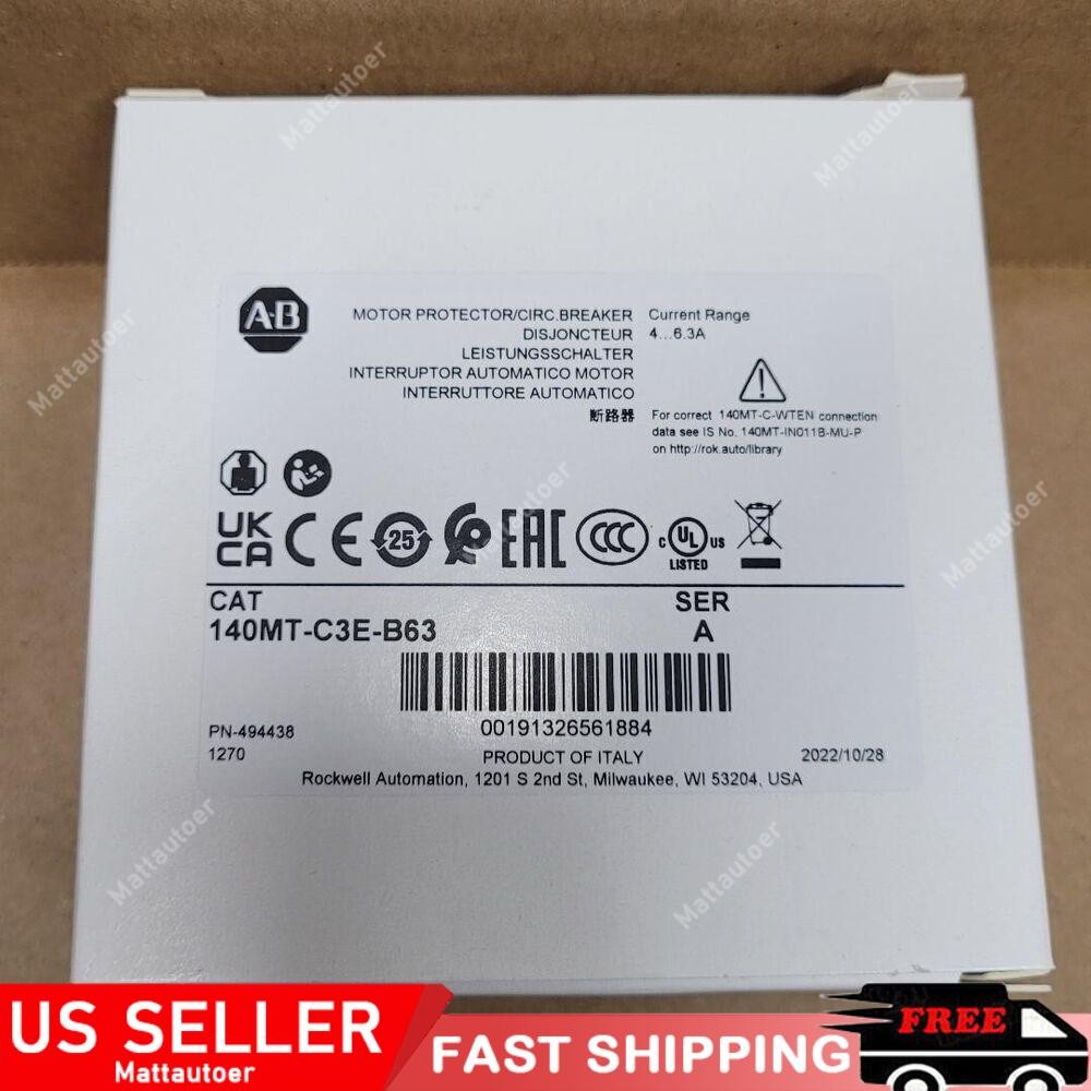 ALLEN BRADLEY 140MT-C3E-B63 Motor Protector / Circuit Breaker US Free Tax