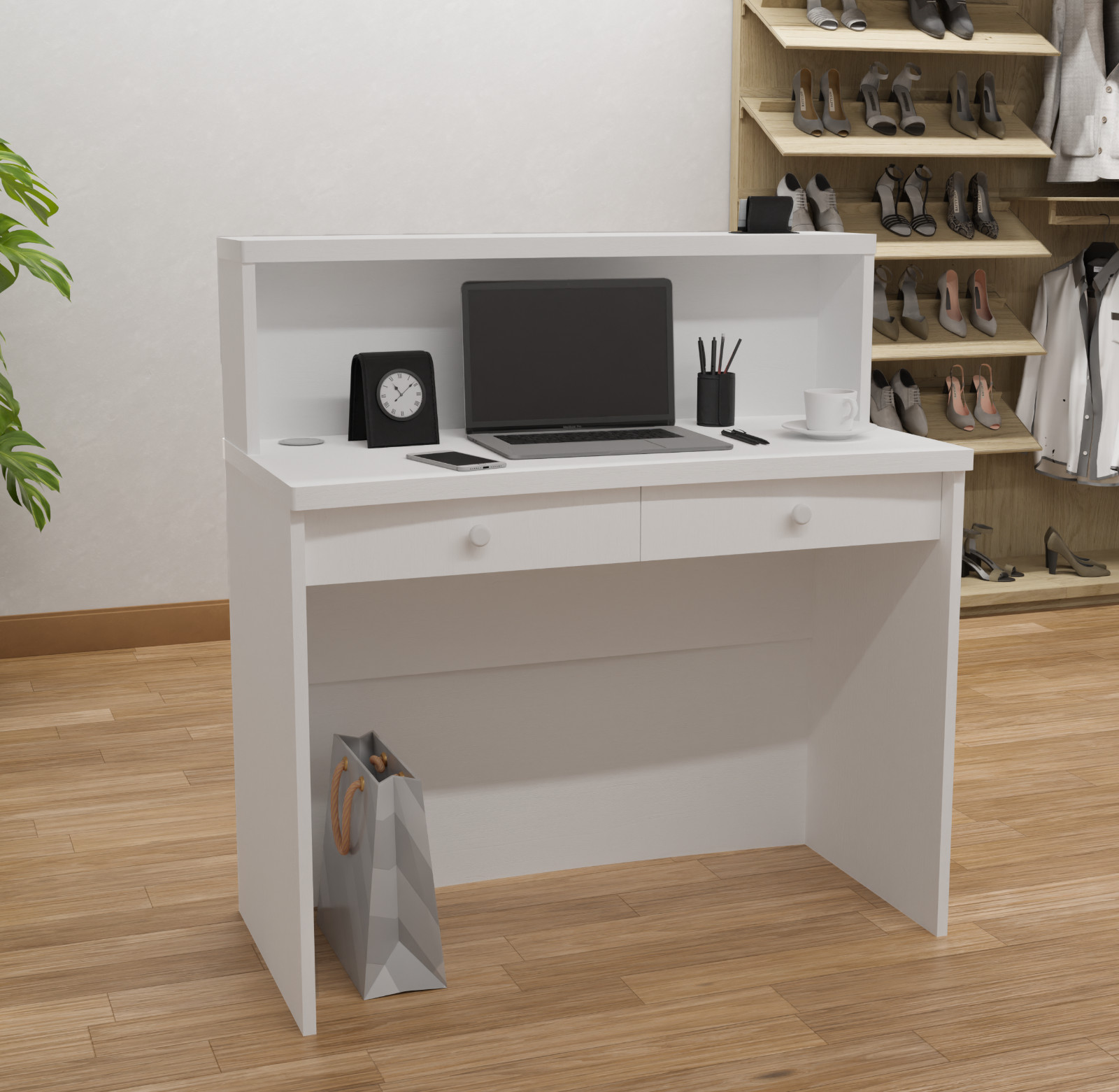 Reception Desk Counter Top, Laminate Desktop, Standing Front Table for Salon Spa