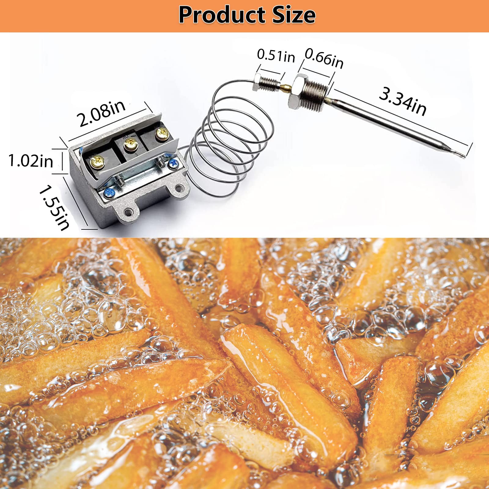 High Limit Thermostat Fryer Switch 450F 3/8 MPT For Gas Deep Fryer Parts