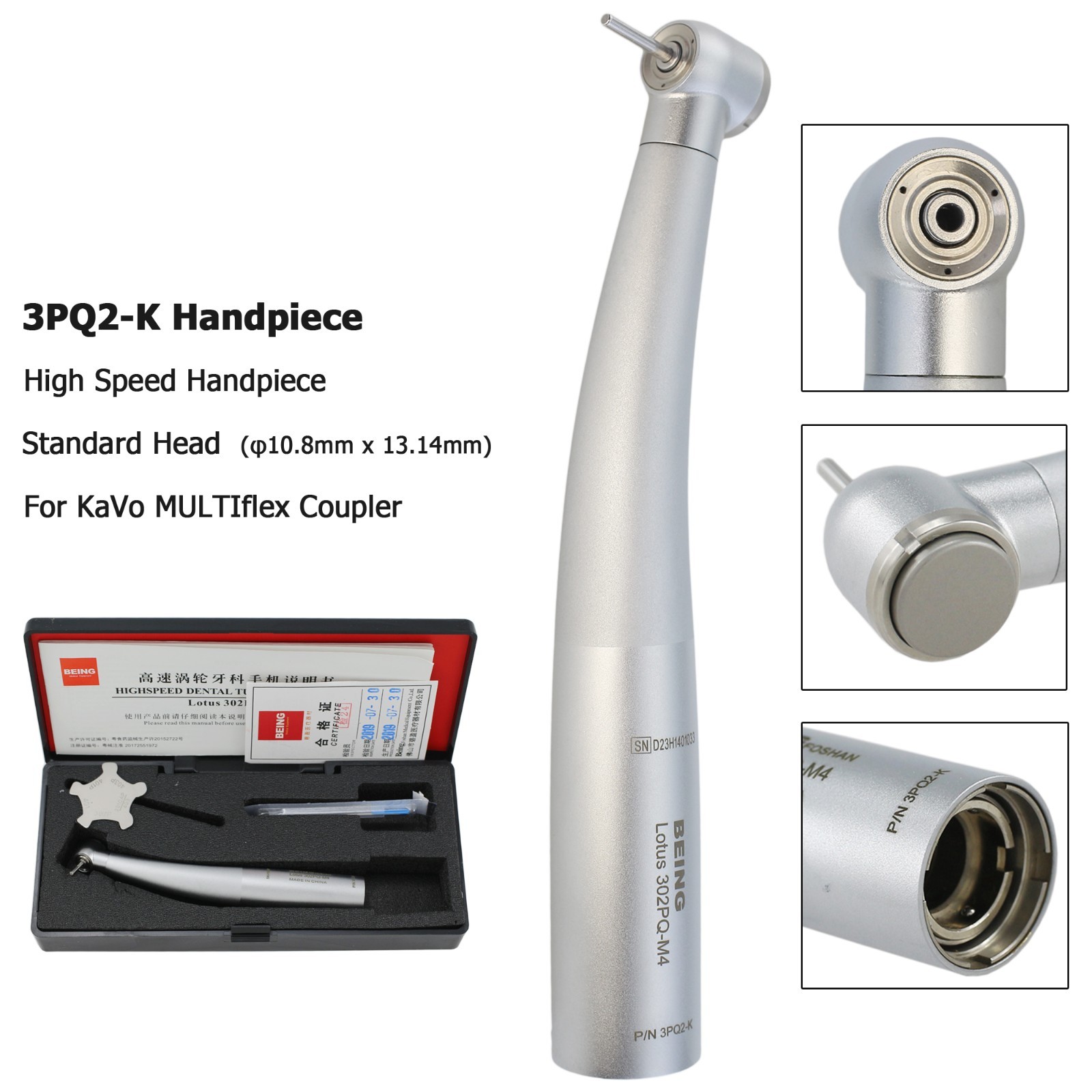 BEING Dental High Speed Turbine Handpiece For KAVO MULTIflex NSK Coupler 4 Hole
