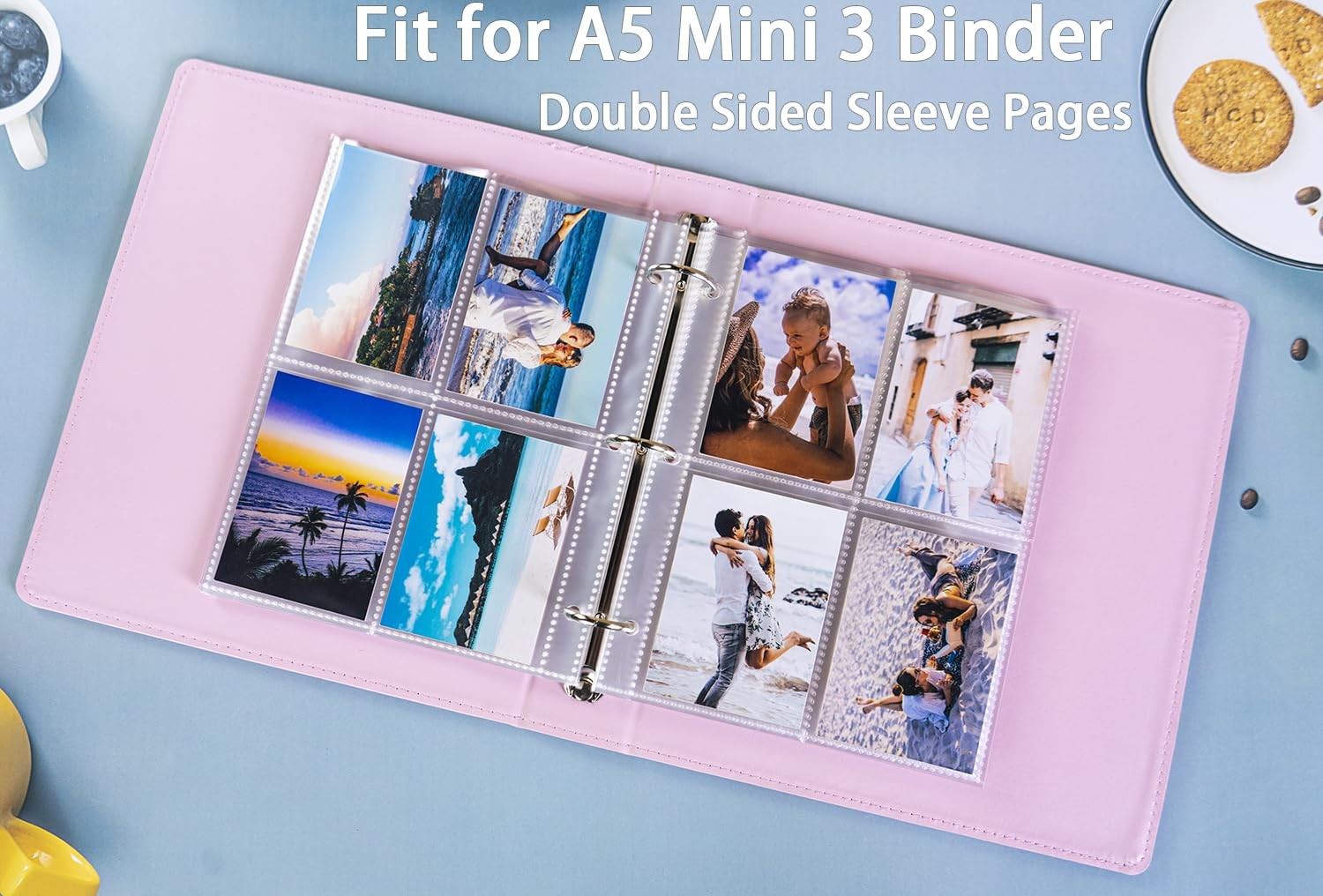 50 Pack 400 Pockets 2.5×3.5 Trading Card Sleeves,A5 Binder 4 Pocket Card Sleeves