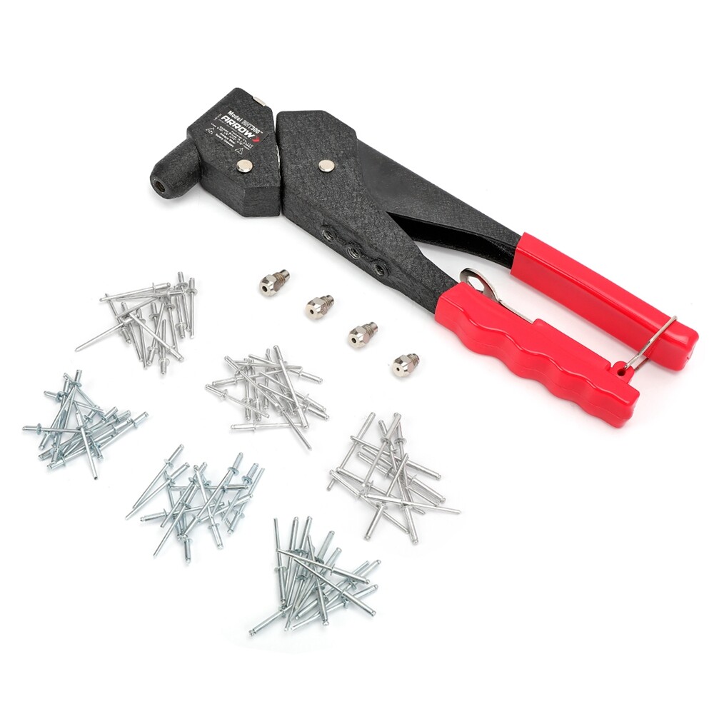 Arrow Heavy Duty Riveter Kit Professional Pop Rivet Gun with Assorted 120 Rivets