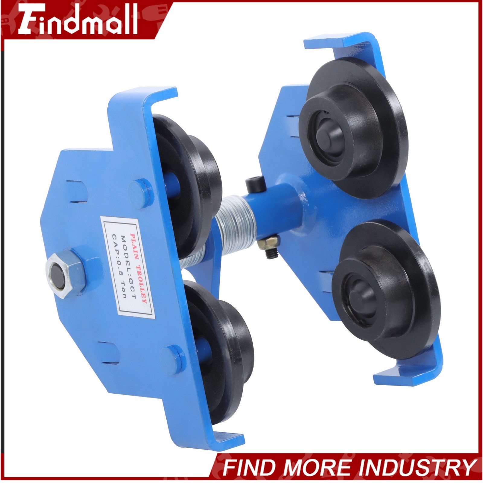 Findmall 0.5T/1100LB I-Beam Trolley Alloy Steel Double Wheel 55-135mm Adjustable