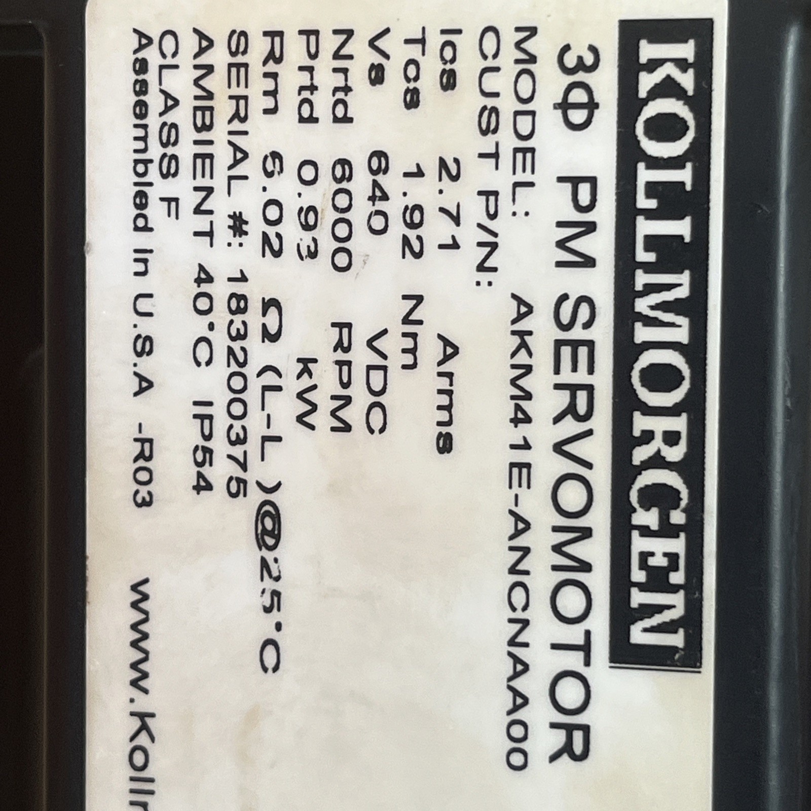 Kollmorgen AKM41E-ANCNAAOO Servo Motor NEW NO BOX