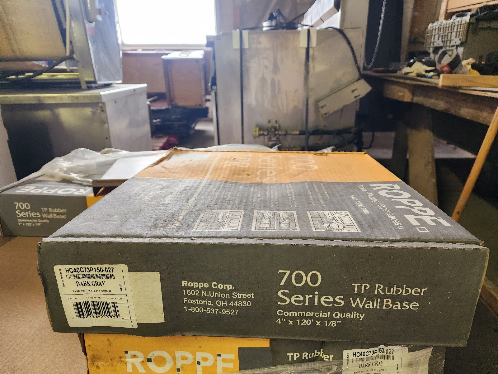 Roppe 700 Series TPR 1/8 in x 4 in x 120 ft TP Rubber Wall Base