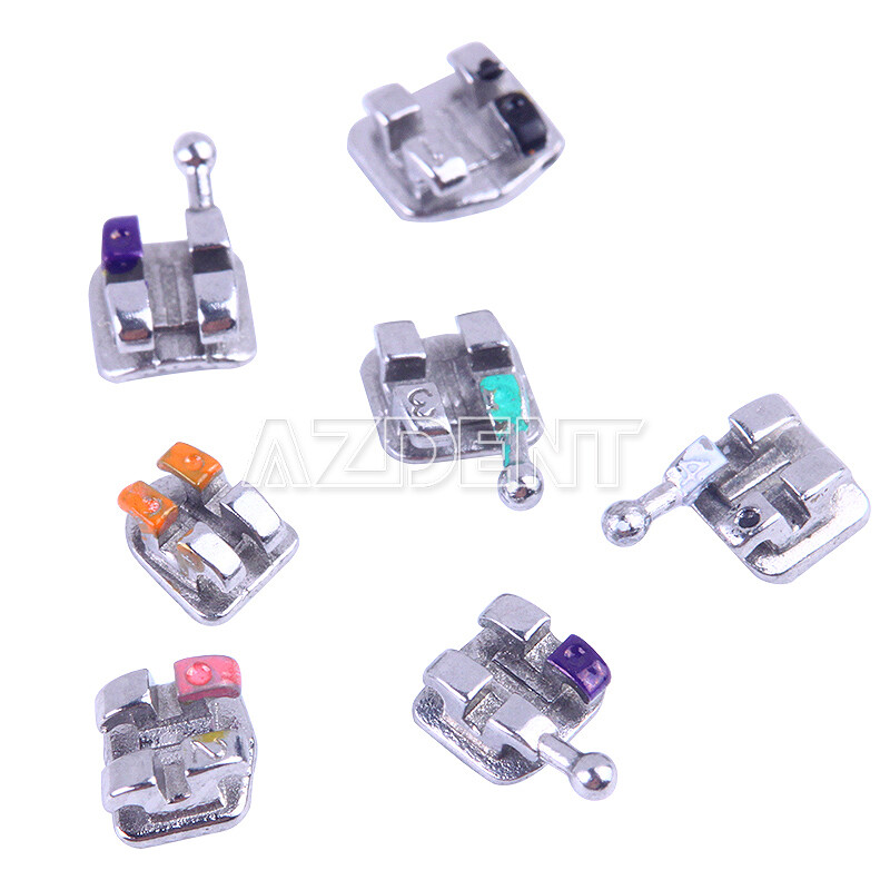 1-50X AZDENT Dental Ortho Monoblock Brackets Braces Mini Roth .018 3-4-5 Hooks
