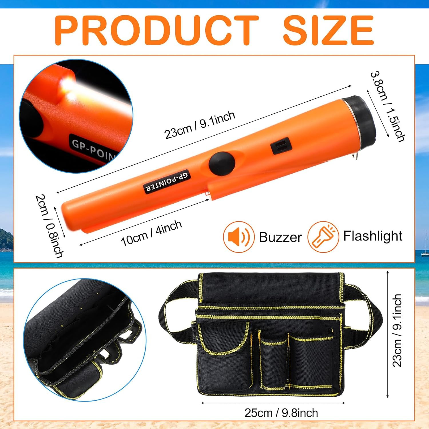 Metal Detector Kit Accessories Include Metal Detector Pinpointer, Sand Sifter Sc