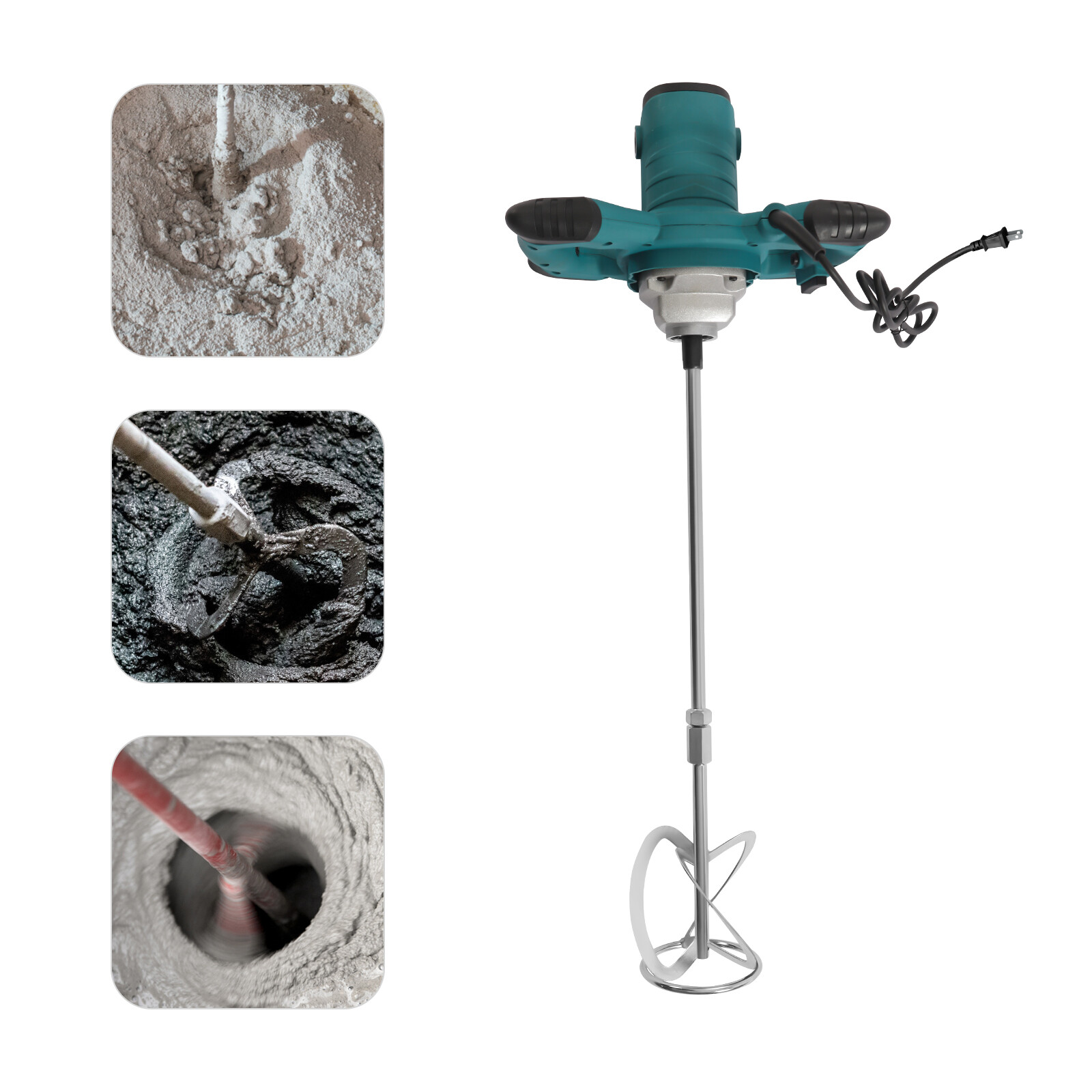 Cement Mixer 2100W Handheld Electric Concrete Mixer Portable Mortar Mixer 6 Gear