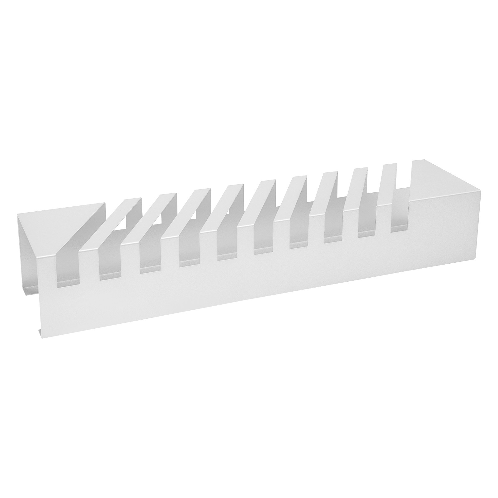 10-Slot Tile Display Rack Tabletop 45° Sample Stand White Iron