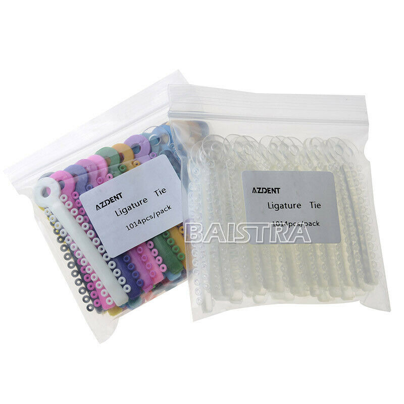 1014Pcs AZDENT Dental Orthodontic Elastic Ligature Ties Clear/Mix colors
