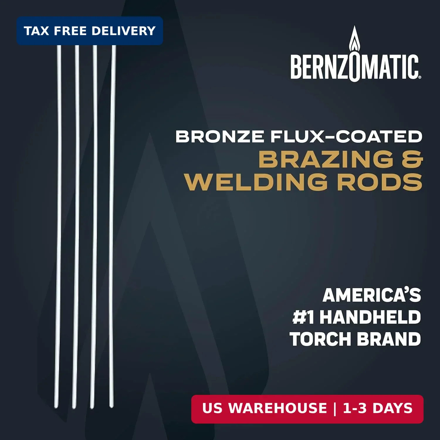 Bernzomatic® Bronze Flux-Coated Brazing and Welding Rods – Four 12 inch Rods for
