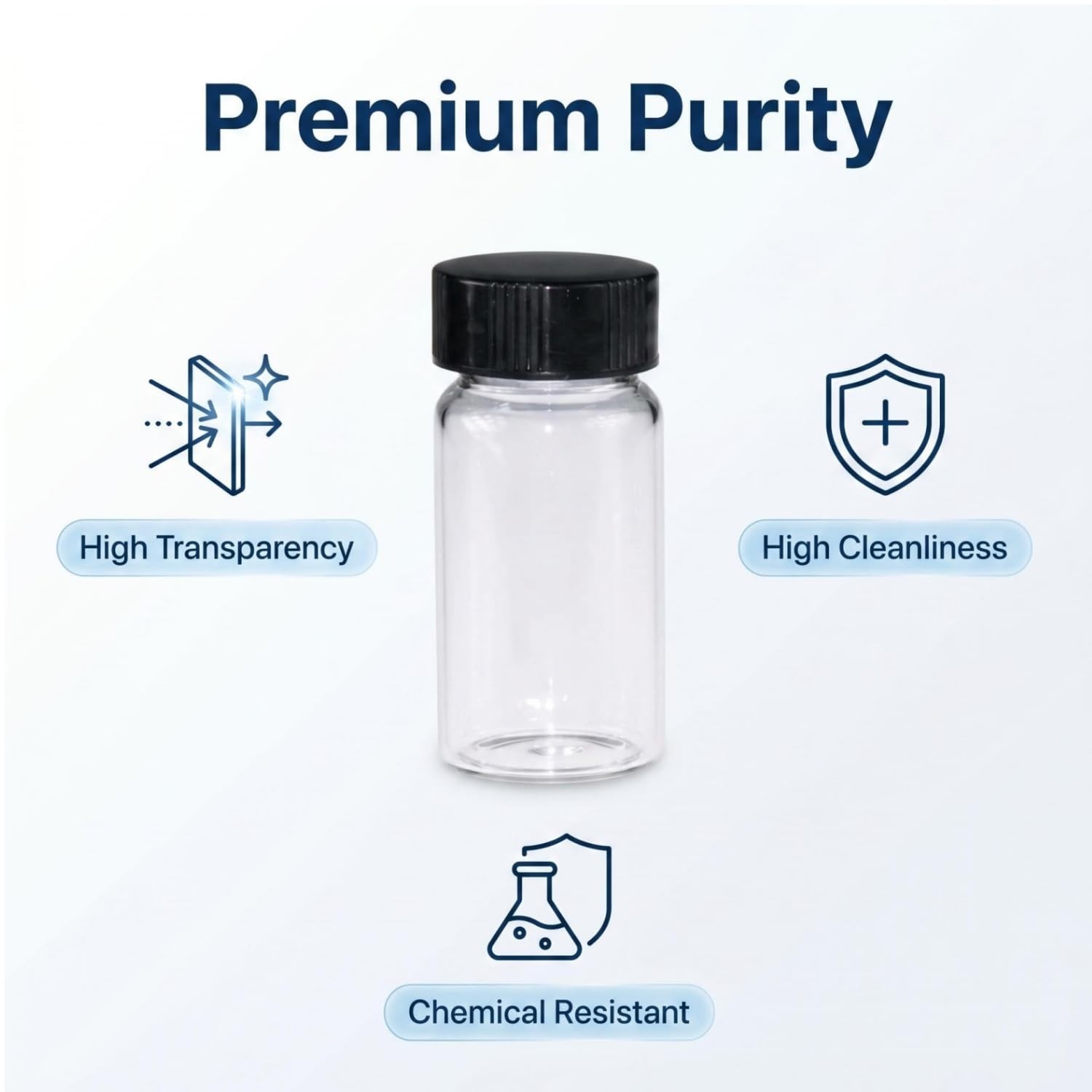 5 Dram Clear Sample Vials, Small Liquid Glass Vial, 20ml Borosilicate Glass E…