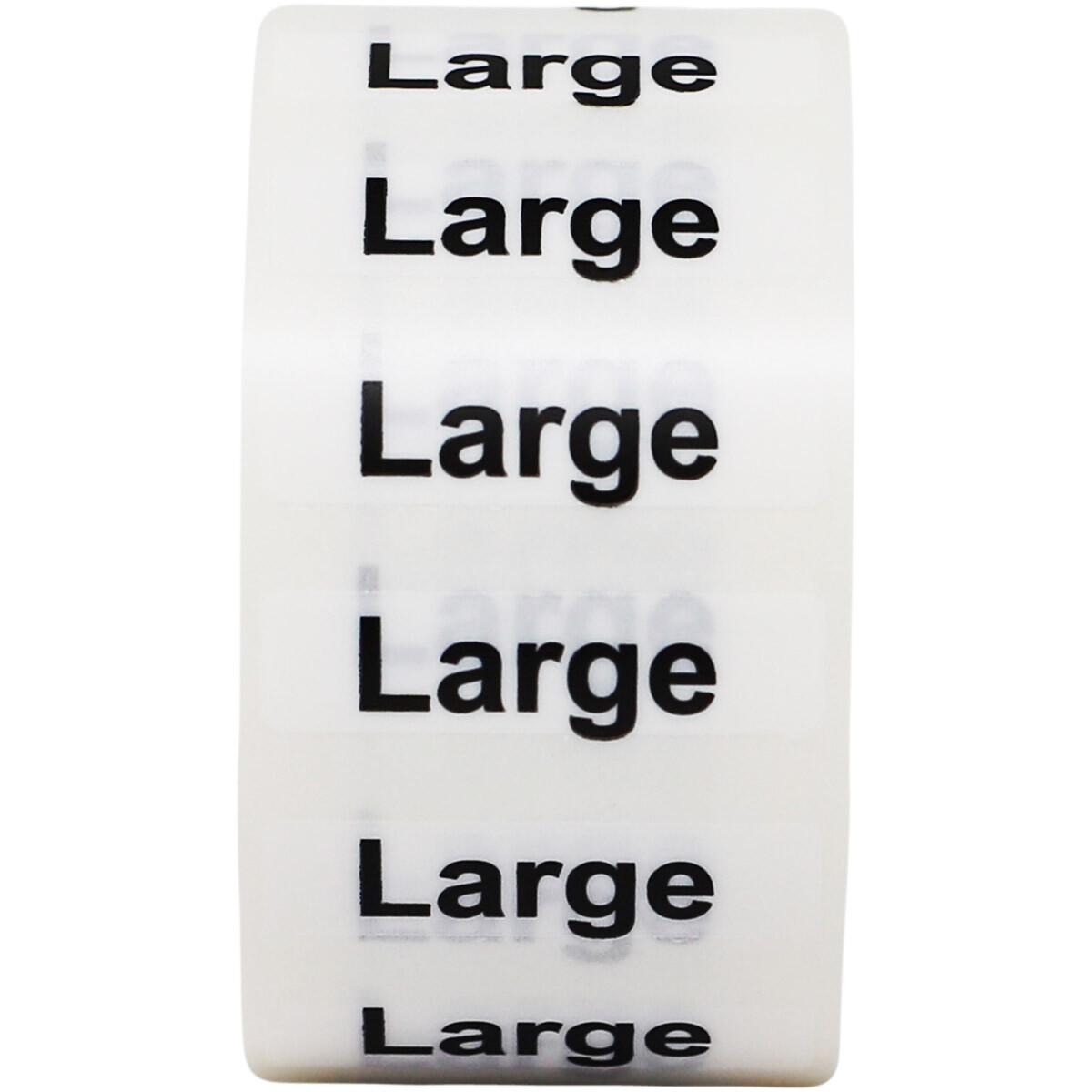 Clear Clothing Size Strip Labels | 1.25 x 5 Inches – 125 Pack | Pick One Size