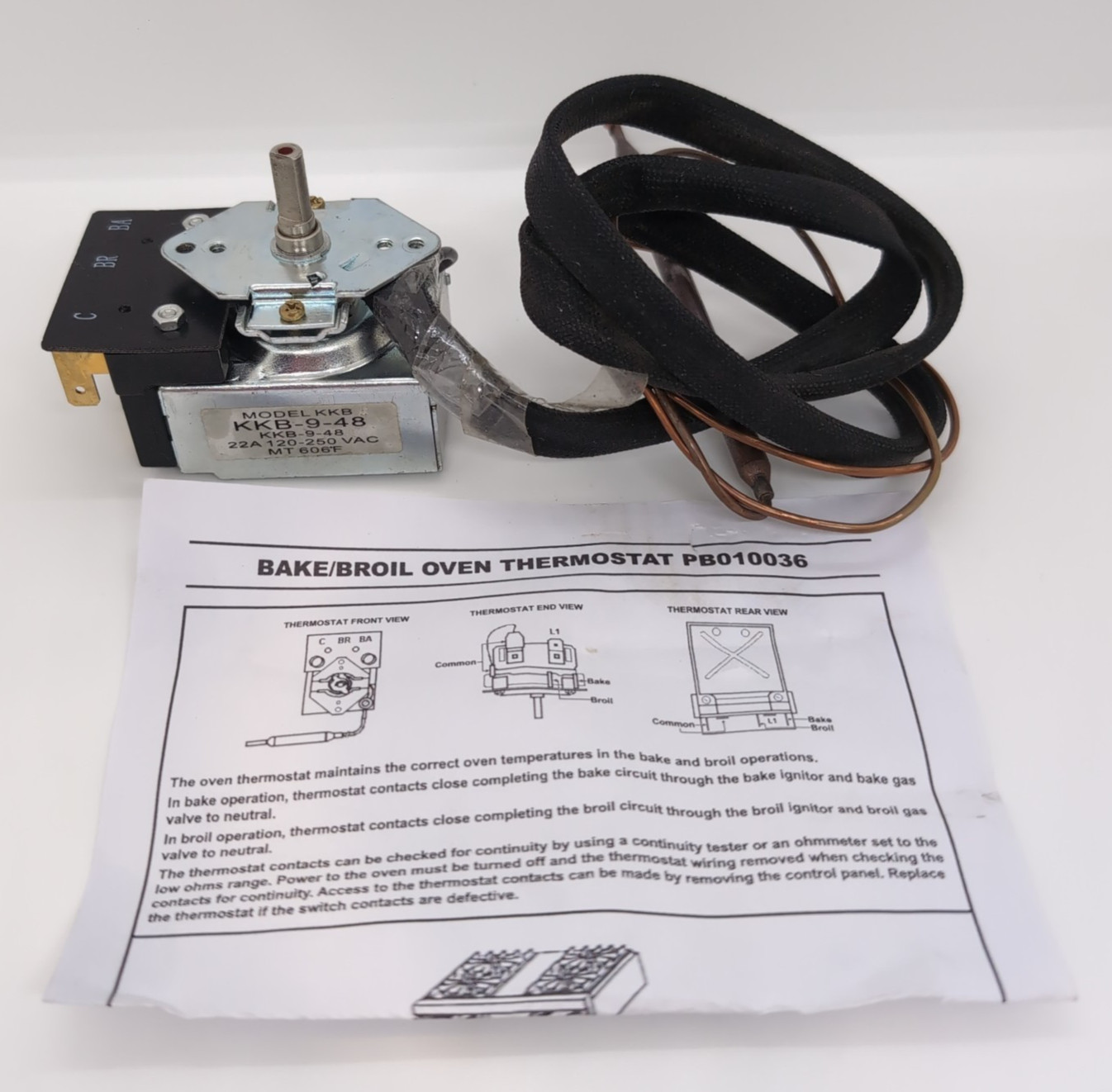 PB010036 Bake/Broil Oven Thermostat, Replace for Viking Thermostat Fryer Bake