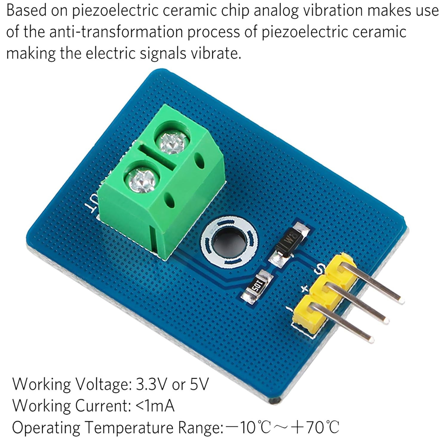 4Pcs Analog Ceramic Piezo Vibration Sensor Module 3.3V/5V for Arduino DIY Kit