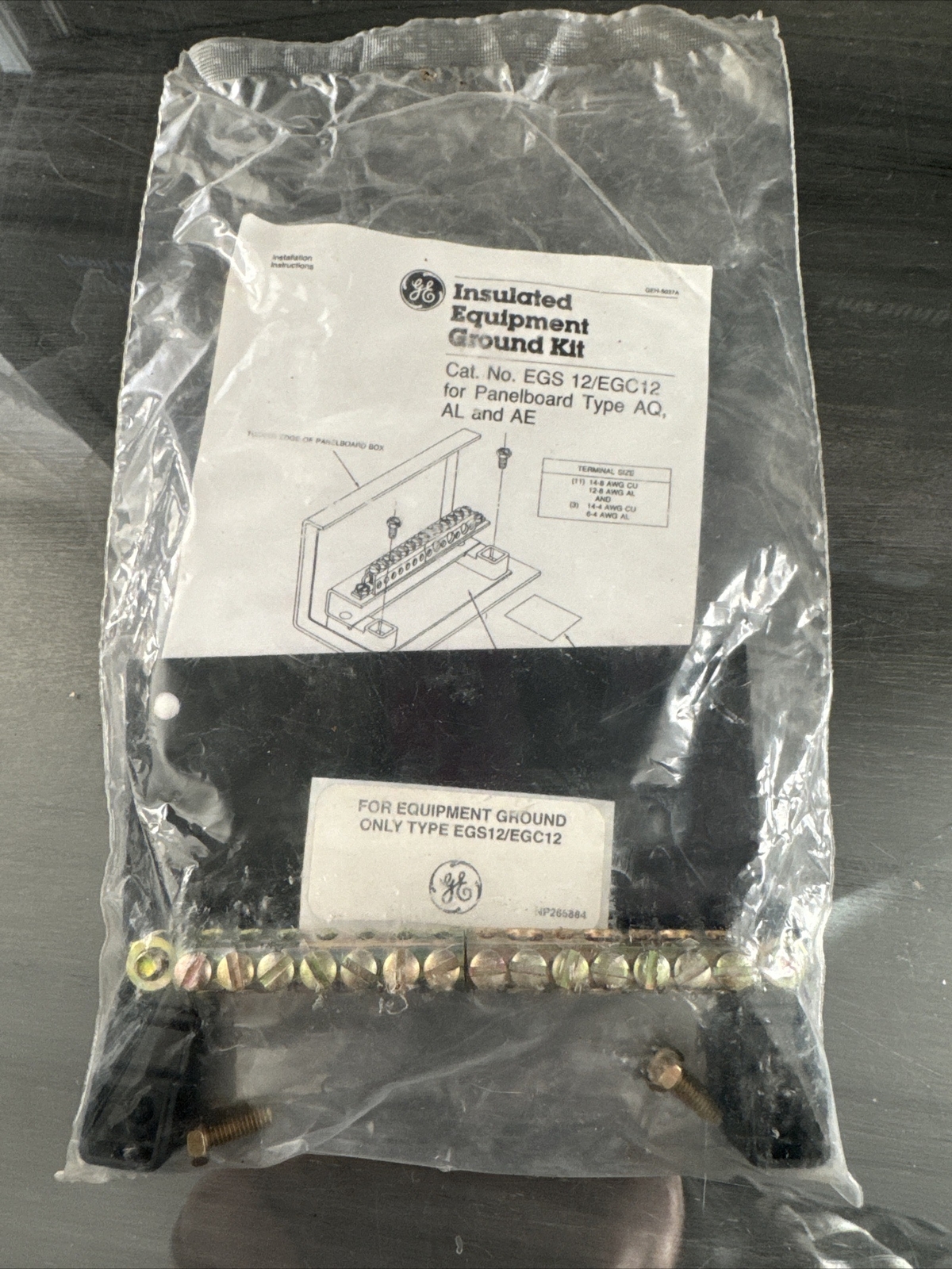 EGS12/EGC12 General Electric Insulated Equipment Ground Kit