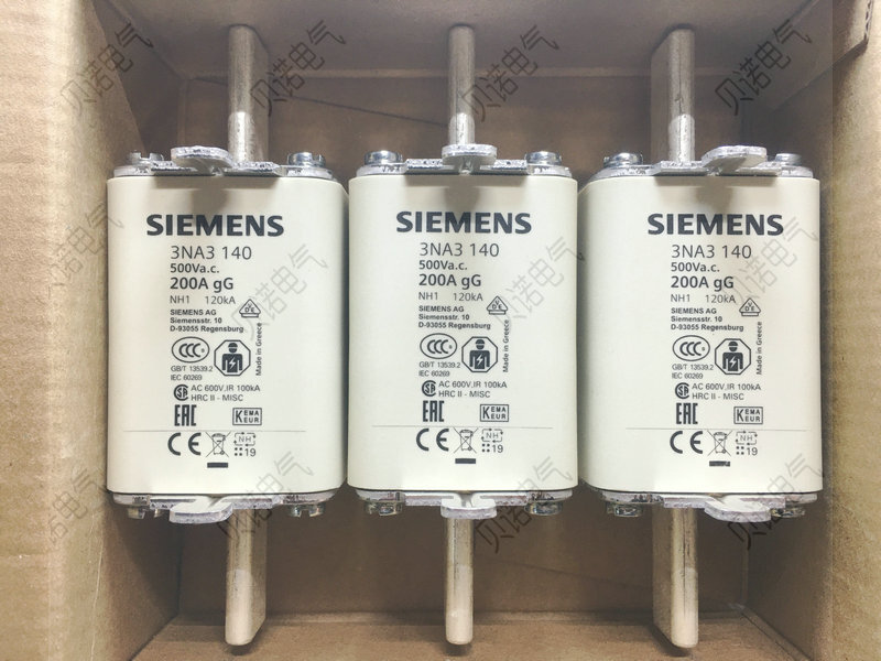 3PCS/1Box Siemens 3NA3140 NH1-gG 200A 500V Fuse -New Free Ship