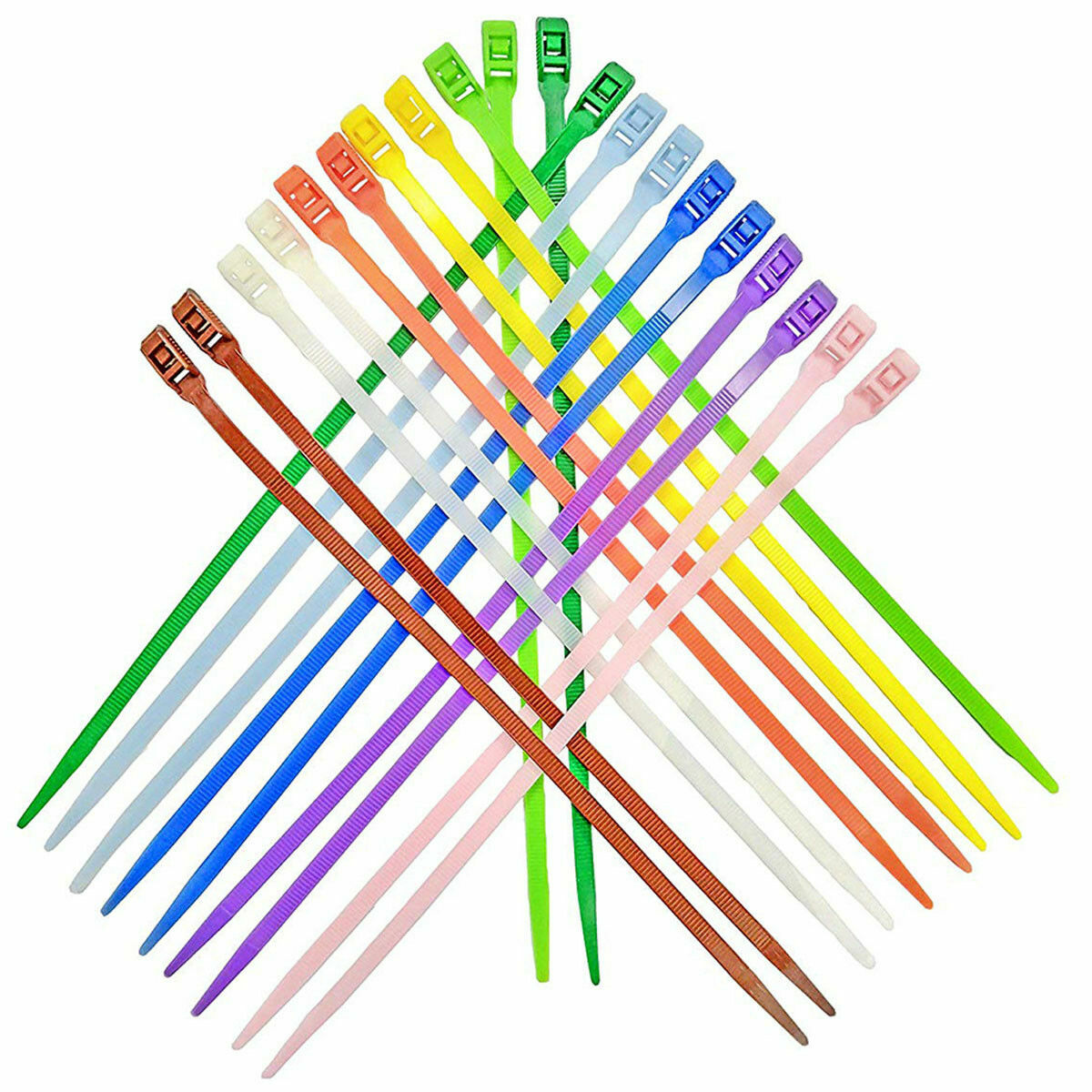 Low Profile In-Line Cable Ties – 7″ to 14″ Lengths – Black & Multicolor Options