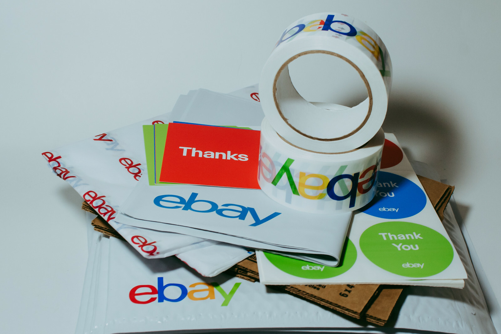78 Ebay Branded Shipping Supplies Kit Boxes Lg Poly Tape Tissue Postcards MORE