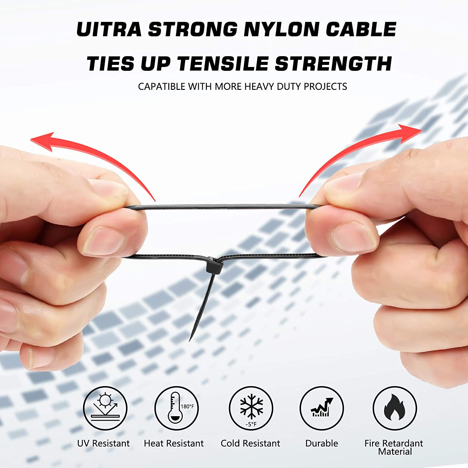 100Pcs Cable Ties 4″/14″ Heavy Duty Nylon Wrap Wire Zip Ties Lot UV Resistant