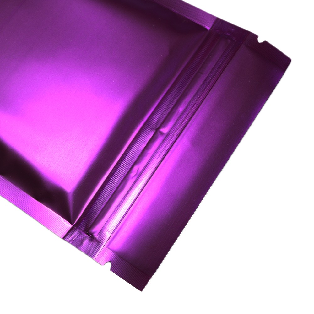 100/200/500 Matte Purple Mylar Foil Smell Proof Reclosable Zipper Seal Lock Bags
