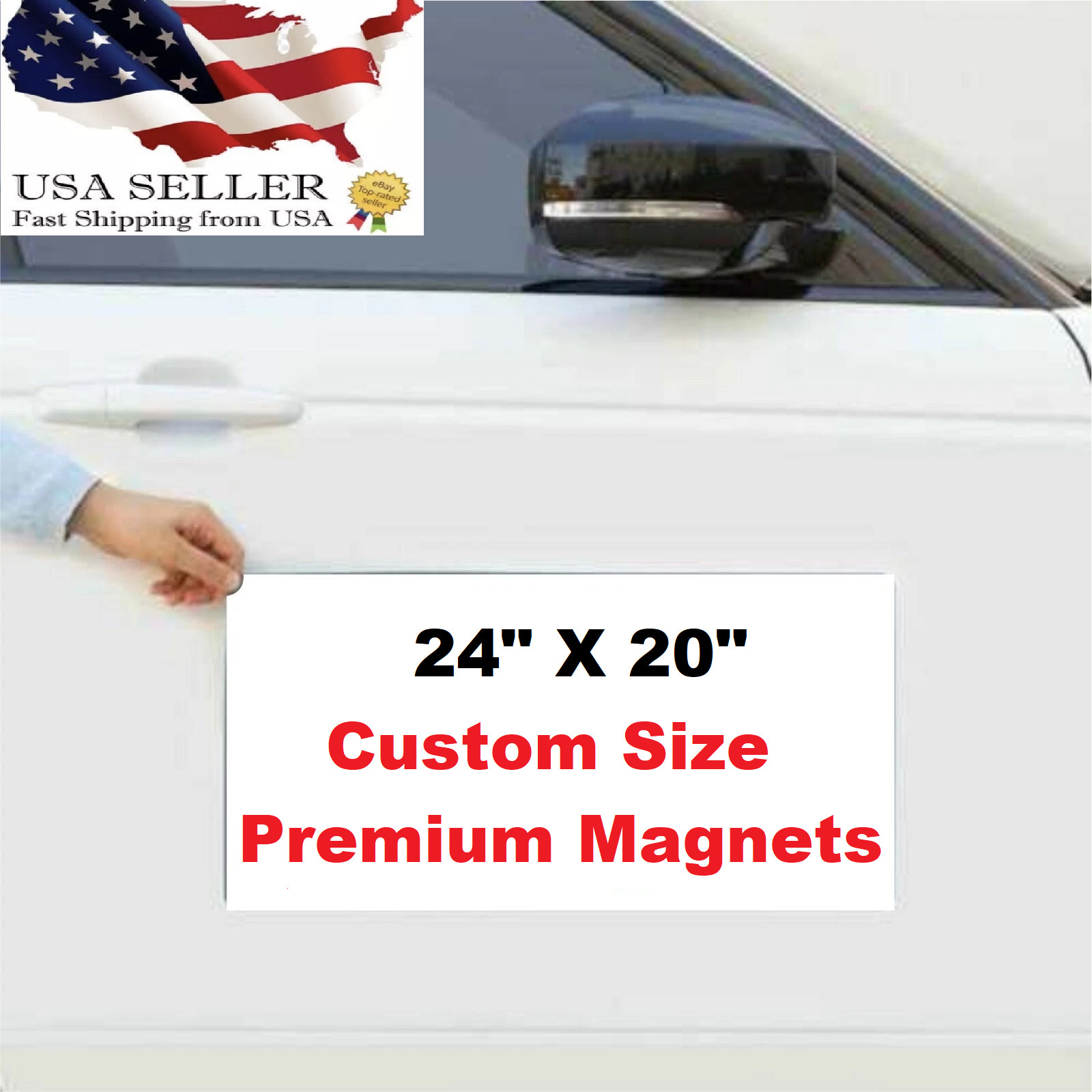 Blank WHITE Vehicle Magnetic Xlarge 20″x24″ Sign Car Truck Van SUV Business Logo