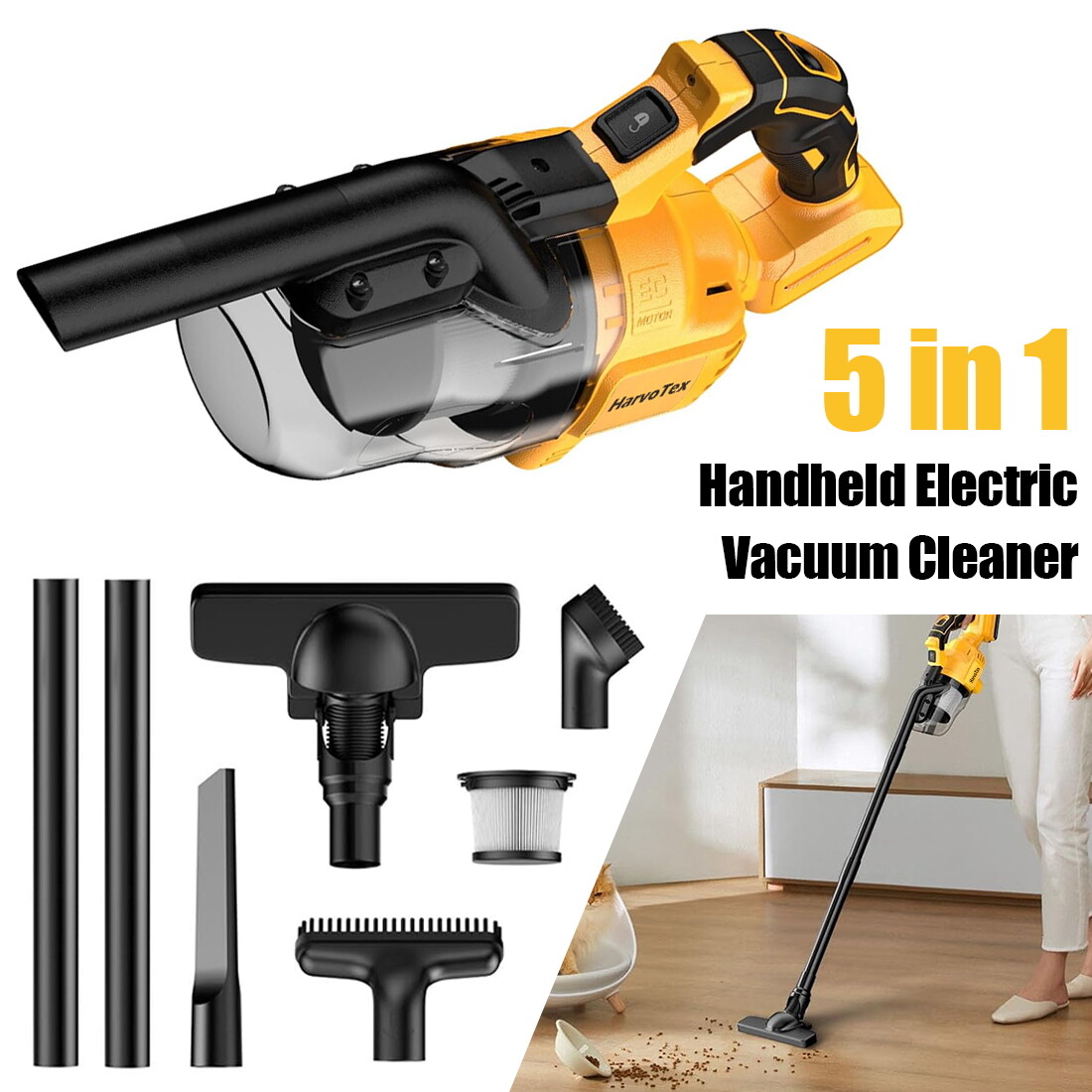 Cordless Vacuum For DeWalt 20V Battery, 5 in 1 Handheld Electric Vacuum Cleaner