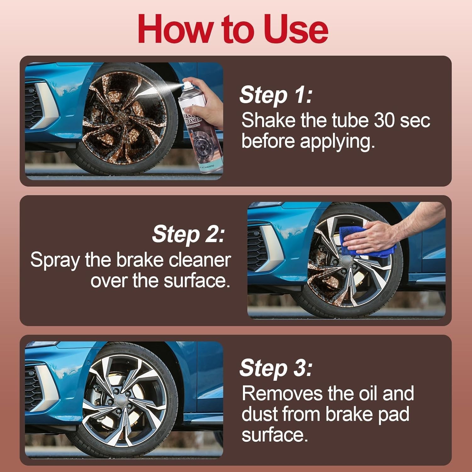 Non-chlorinated brake cleaner spray can, oil-dust-rust remover for disc, caliper