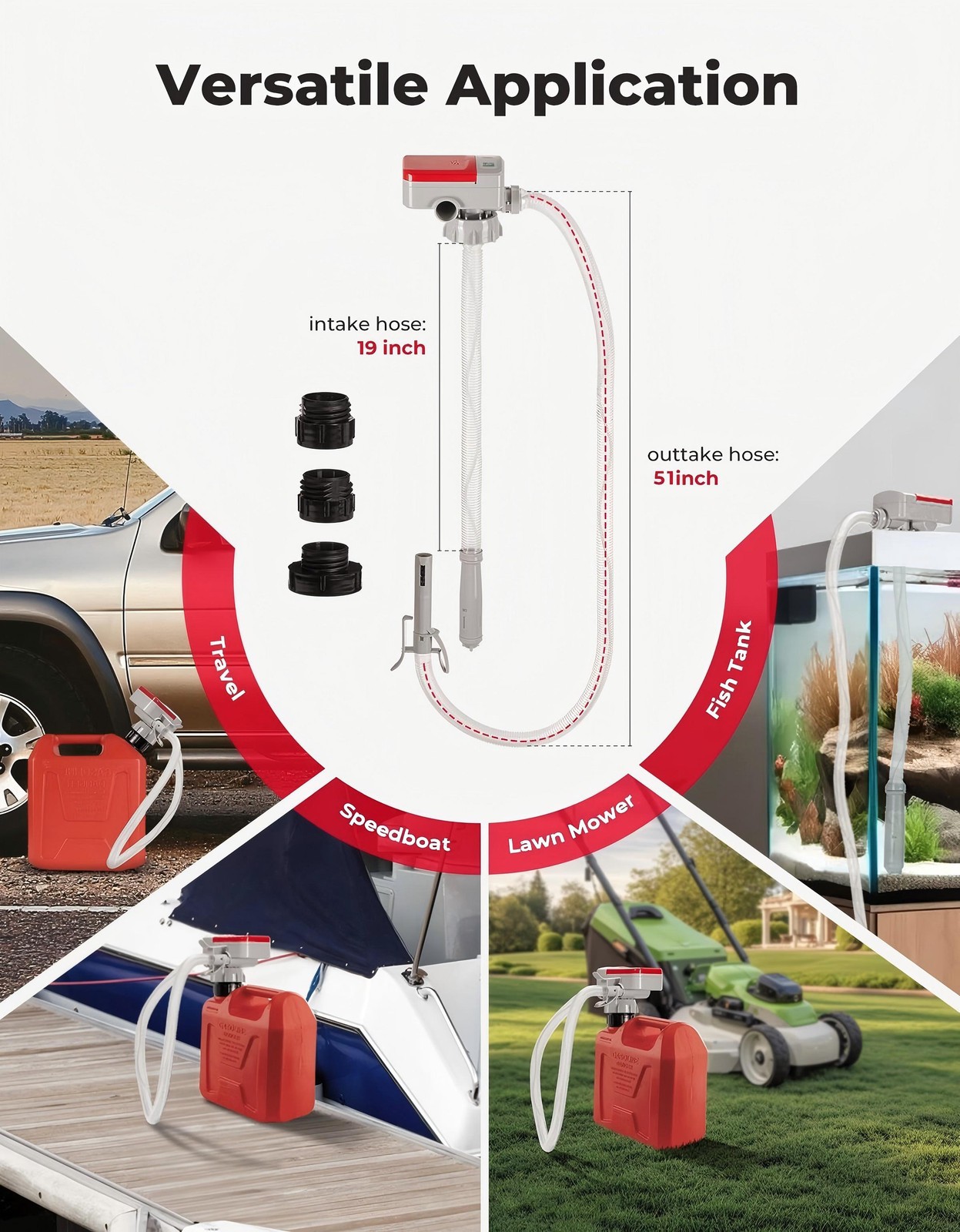 2.4 GPM Battery Powered Electric Fuel Transfer Pump For Gas Oil Water Liquid