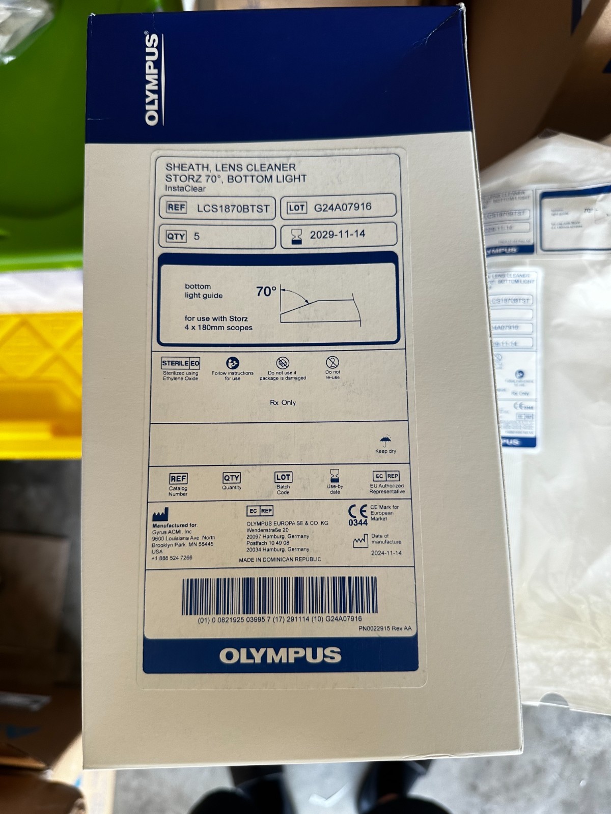 Olympus Sheath Lens Cleaner Storz 70 degrees Bottom Light Ref: LCS1870BTST