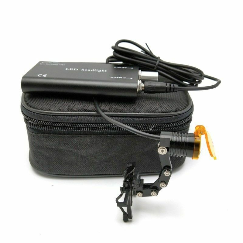 Dental Medical 3W LED Metal Clip-on Head Light with Filter & Bag Black US STOCK