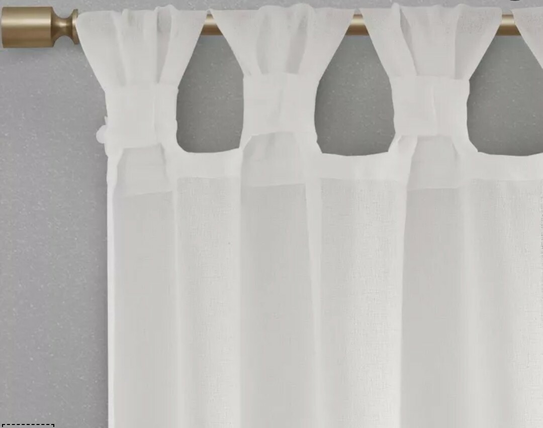100% Polyester Floral Embellished Cuff Tab Top Solid Window Panel,MP40-5646
