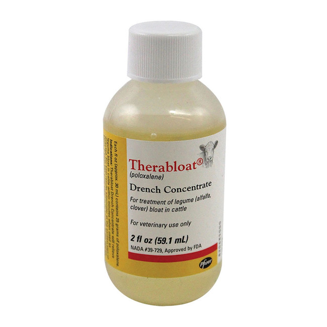 Zoetis Therabloat Drench Concentrate 2 Oz Poloxalene Cattle Treatment 2Oz